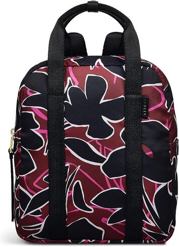 RADLEY London Canford Floral Responsible Small Zip Around Backpack, in Recycled Polyester with Floral Print, Merlot, Small in Saudi Arabia