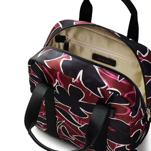 RADLEY London Canford Floral Responsible Small Zip Around Backpack, in Recycled Polyester with Floral Print, Merlot, Small in Saudi Arabia