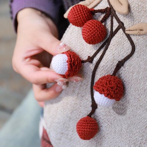 Cute personality women's backpack, ladies' canvas shoulder bag, hand-made original lychee art personality ultra-light multi-compartment small in Saudi Arabia