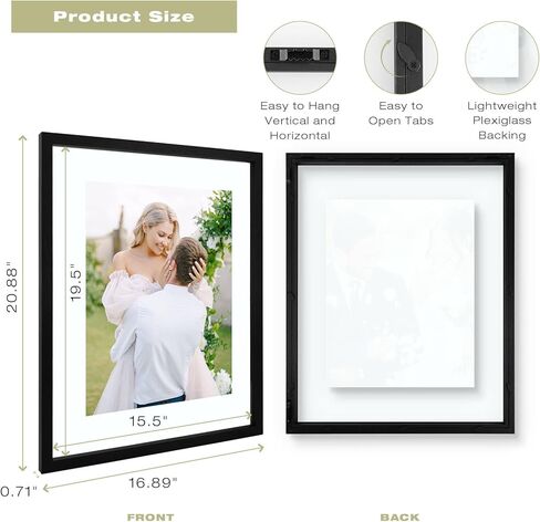 11x14 Floating Picture Frame - Brown Solid Wood Pressed Flower Frame - Real Glass of Front - Use as 8x10 Picture Frame or 5x7 Picture Frame - for Wall Mount Display (Brown, 1 Pack) in Kuwait
