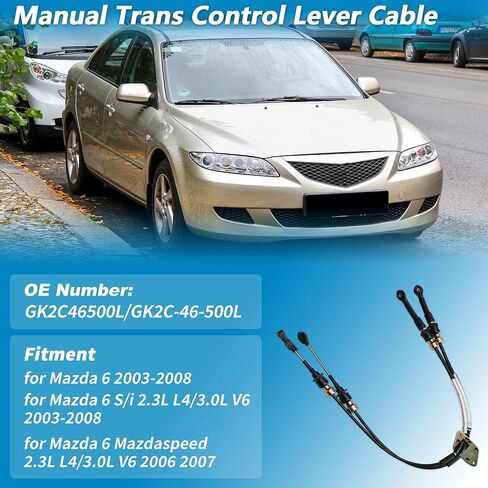 No.GK2C46500L كابل ناقل الحركة اليدوي لمازدا 6 S/i 2003-2008 2.3L 3.0L كابل رافعة التحكم اليدوي M/T كابل التحكم في ناقل الحركة رقم GK2C-46-500L in Saudi Arabia