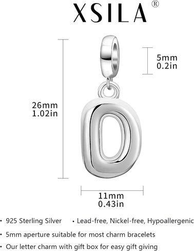 925 Sterling Silver Letter Charms for Bracelet Alphabet Bubble Initial Dangle Charms Beads Jewelry Gifts for Women in Saudi Arabia