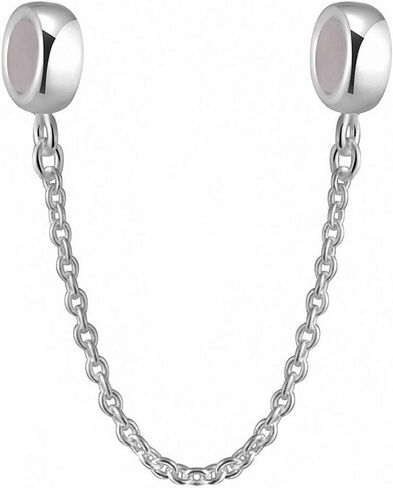 Hoobeads 925 Sterling Silver Stopper Safety Chain Bead Charm For European Charm Bracelets in Saudi Arabia