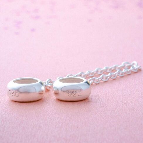 Hoobeads 925 Sterling Silver Stopper Safety Chain Bead Charm For European Charm Bracelets in Saudi Arabia