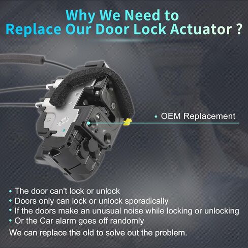 X AUTOHAUX استبدال محرك قفل الباب الأمامي الأيمن للراكب مع كابل لنيسان تيتان 2005-2009 مجموعة مشغل مزلاج الباب استبدال أسود in Saudi Arabia