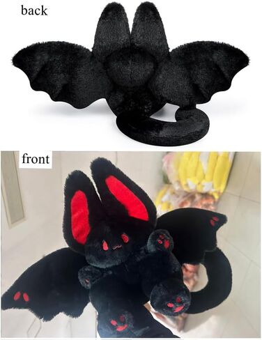 NatureMan 17.7inch Unique Bat Bunny Plush Pillow Kawaii Bat Rabbit Stuffed Animal,with Rabbit Ears and Bat Wings for Kids (White) in Saudi Arabia