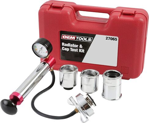 OEMTOOLS 27065 Radiator and Cap Test Kit, Pressure Tester for Coolant System, Tests Pressure Caps and Coolant Systems for Leaks, Works with Many Coolant Systems in Saudi Arabia