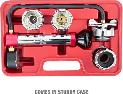 OEMTOOLS 27065 Radiator and Cap Test Kit, Pressure Tester for Coolant System, Tests Pressure Caps and Coolant Systems for Leaks, Works with Many Coolant Systems in Saudi Arabia