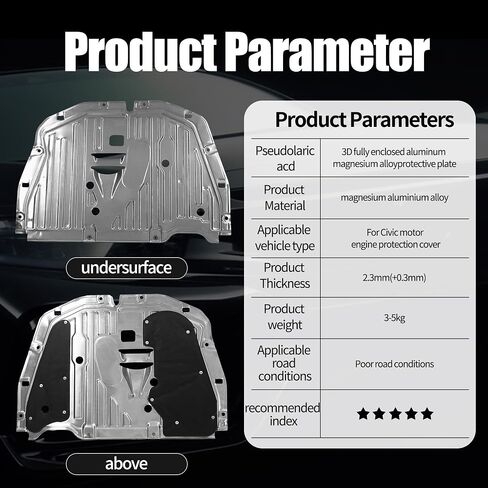 1 pcs 74111T20A0 74111 T20 A0 Al-mg Alloy Engine Splash Guard Under Car Shield Cover Board Fit for Honda Civic 2022 2023 Replace 74111T20A0 74111 T20 A0 in Kuwait