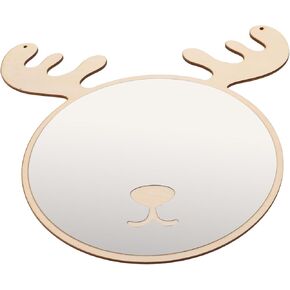 1set Nordic Wooden Small Bear Mirror for Boy Girl Room Cute Hanging Wall Mirror for Nursery Decor Decorative Wooden Frame Functional and Stylish Home Accent in Kuwait