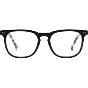 Eason Eyewear VF0167 Alina Acetate Optical Frames with Spring Hinges Unisex Lightweight Rectangular Frame, Classic Black in Saudi Arabia