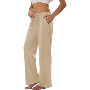 Women's Cotton Pajamas Pants Wide Leg Casual Modal Loose Fit Sleep Soft Comfort Flowy Lounge Pj Bottom with Pockets in Saudi Arabia