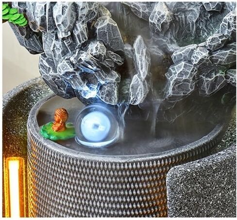 Standing Waterfall 163cm Height Living Room Rockery Flowing Ornaments Office Floor to Ceiling Feng Shui Fountain Water Scenery Floor Fountain(Dark Gray) in Saudi Arabia