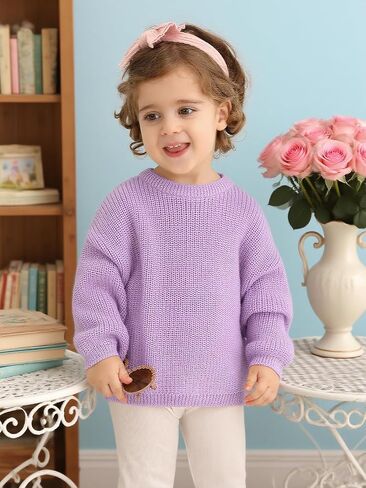 ESHOO Baby Girl Boy Knit Sweater Blouse Toddler Pullover Sweatshirt Crewneck Long Sleeve Tops for Kids Fall Winter Clothes in Kuwait