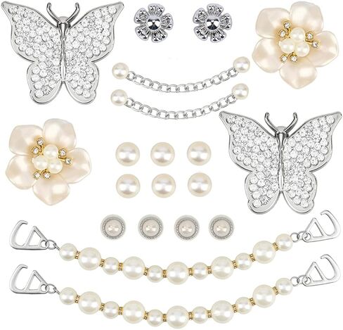 بلينغ سحر الأحذية جرلي سحر زهرة تسد الأحذية الديكور جواهر بلينغ لطيف ديكور لفتاة أحذية فراشة مجوهرات زينة للحزب تفضل هدايا عيد الميلاد in Kuwait