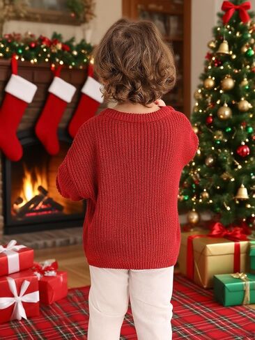 ESHOO Baby Girl Boy Knit Sweater Blouse Toddler Pullover Sweatshirt Crewneck Long Sleeve Tops for Kids Fall Winter Clothes in Kuwait