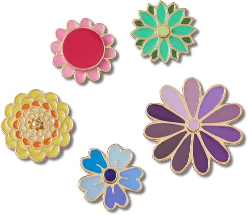 Crocs Unisex Jibbitz Shoe Charms Packs and Singles Summer Vibes & Festival Collection Floral Spin One Size in Saudi Arabia