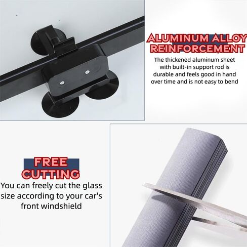 Retractable Windshield Sunshade for Car, Front Window Foldable Sun Visor with Suction Cups, Heat Insulation UV Protection Curtain in Saudi Arabia