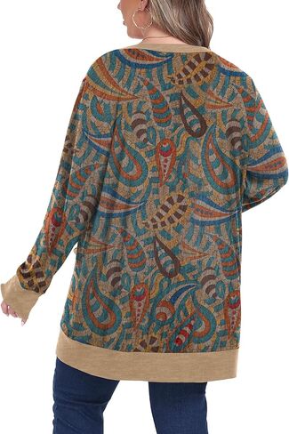 OLRIK Plus Size Sweater for Women Long Sleeve Buttons Down Cardigans Casual Jacket Coat with Pockets in Kuwait