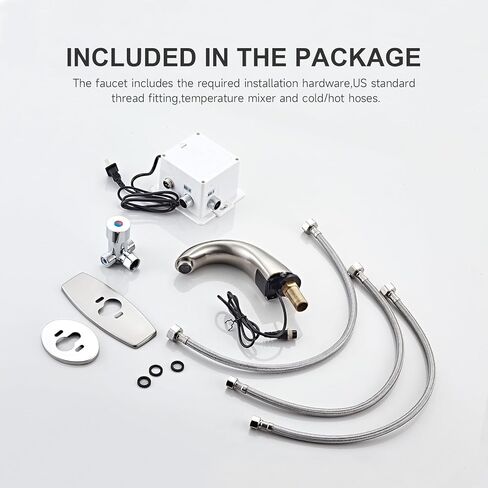 صنبور حوض الحمام الأوتوماتيكي بدون لمس، صنبور الحمام مع لوحة السطح، البطارية أو المكونات الإضافية، مستشعر الحركة التلقائي التجاري، خلاط ساخن وبارد، صنبور نحاسي صلب، فتحة واحدة أو 3 فتحات، كروم in Kuwait