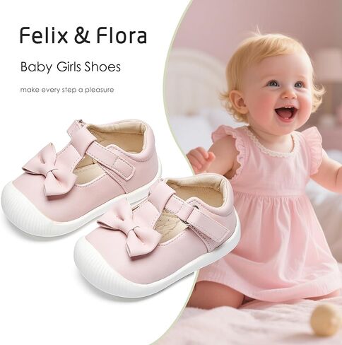 Felix & Flora Soft Sole Baby Dress Shoes - Infant Baby Walking Shoes Moccasinss Rubber Sole Crib Shoes in Saudi Arabia