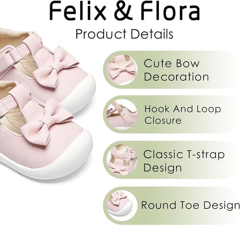 Felix & Flora Soft Sole Baby Dress Shoes - Infant Baby Walking Shoes Moccasinss Rubber Sole Crib Shoes in Saudi Arabia