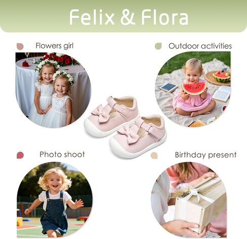 Felix & Flora Soft Sole Baby Dress Shoes - Infant Baby Walking Shoes Moccasinss Rubber Sole Crib Shoes in Saudi Arabia