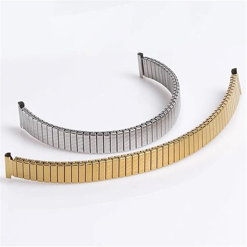 12mm14mm 16mm 18mm 20mm Stainless Steel Elastic Stretch Strap Metal Expansion Silver Gold Watch Band in Saudi Arabia