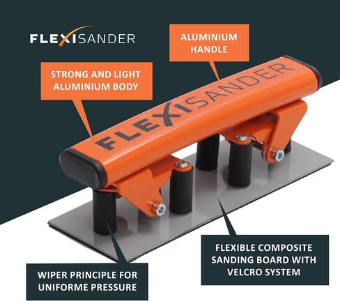 Hand-held flexible sanding board, block Flexisander FSB056111, 22 x 4 ½ in, for sanding curved surfaces with fastening system; vehicle body repairers, shipbuilders, composite and woodworking, cars in Saudi Arabia
