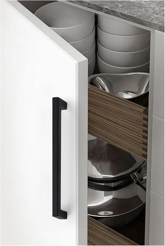 2 Pieces Various Sizes of Modern Simple Kitchen Cabinet Handles, Drawer, Bedroom Bar(Black,327 * 30mm) in Saudi Arabia