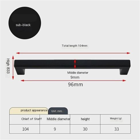 2 Pieces Various Sizes of Modern Simple Kitchen Cabinet Handles, Drawer, Bedroom Bar(Black,327 * 30mm) in Saudi Arabia