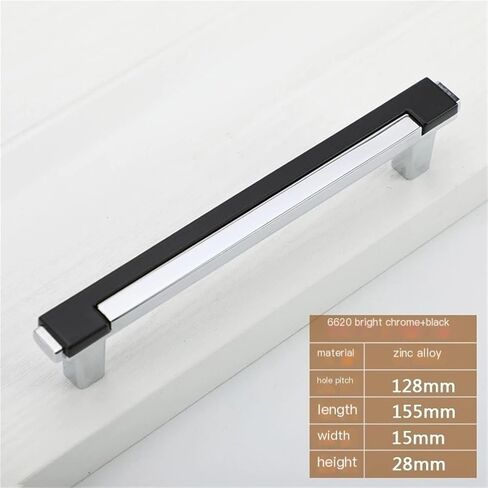 Cabinet Door Handles Drawer Handles Furniture Decoration(White and Black,123 * 15 * 28mm) in Saudi Arabia