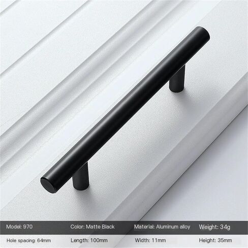 Modern Handles Simple Door Handles Wardrobe Handles Window Cabinet Drawer Handles Furniture Decoration(Black,150 * 11 * 35mm) in Saudi Arabia