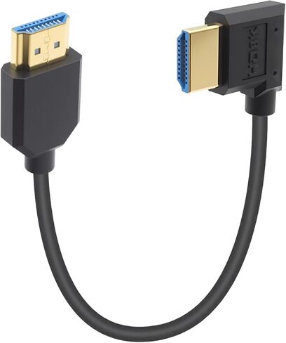 Duttek 8K كابل HDMI قصير 1FT/30 سم، كابل HDMI قصير 90 درجة ذكر إلى ذكر، زاوية سفلية عالية السرعة HDMI 2.1 محول كابل موصل يدعم 8k@60HZ، للكاميرا، PS5، Xbox Series X/S، RTX4080/4090 in Kuwait
