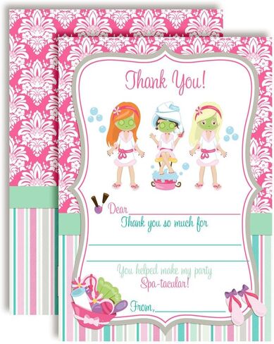 Chalkboard Speech Bubble Birthday Thank You Notes for Kids, Ten 4" x 5.5" Fill In The Blank Cards with 10 White Envelopes by AmandaCreation… in Saudi Arabia