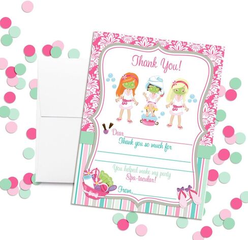 Chalkboard Speech Bubble Birthday Thank You Notes for Kids, Ten 4" x 5.5" Fill In The Blank Cards with 10 White Envelopes by AmandaCreation… in Saudi Arabia