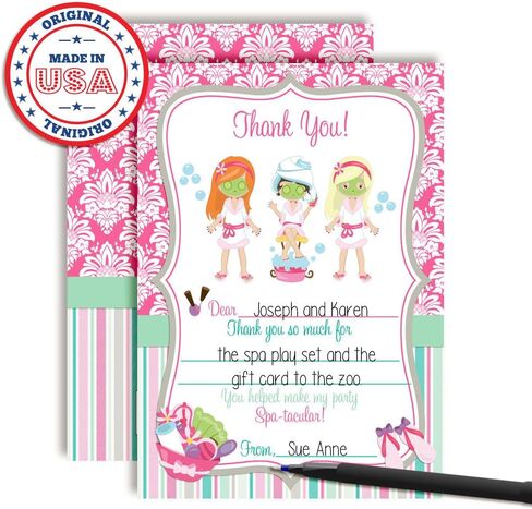 Chalkboard Speech Bubble Birthday Thank You Notes for Kids, Ten 4" x 5.5" Fill In The Blank Cards with 10 White Envelopes by AmandaCreation… in Saudi Arabia