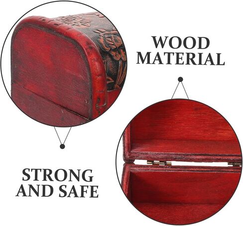 Wooden Jewelry Chest Vintage Storage Box Multifunctional Keepsake Organizer for Jewelry Trinkets and Treasures Design for Home and Giving in Saudi Arabia