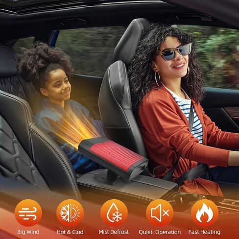 Car Heater,12V Portable Car Heater Car Heater That Plugs into Cigarette Lighter Windshield Defogger and Defroster for All Kinds of 12V Vehicle (Red Black) in Saudi Arabia