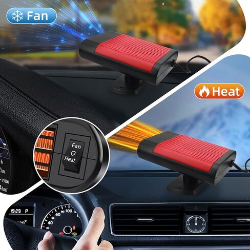 Car Heater,12V Portable Car Heater Car Heater That Plugs into Cigarette Lighter Windshield Defogger and Defroster for All Kinds of 12V Vehicle (Red Black) in Saudi Arabia