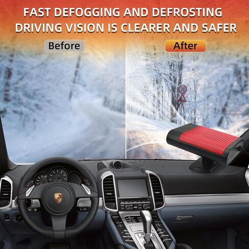 Car Heater,12V Portable Car Heater Car Heater That Plugs into Cigarette Lighter Windshield Defogger and Defroster for All Kinds of 12V Vehicle (Red Black) in Saudi Arabia
