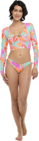 EIDON Women's Aurora Long Sleeve Crop Bikini Top Swimsuit with Tie Front Detail in Saudi Arabia