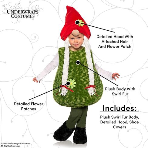 UNDERWRAPS Garden Gnome Belly Baby -Charming Plush Swirl Fur Body & Hat for Kids in Saudi Arabia