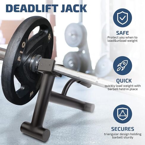 Deadlift Jack Barbell Stand,Barbell Stand for Weight Training Home Gym Easily Unload and Load 600lbs Barbell Plates for Deadlift Exercise in Kuwait