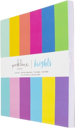 مجموعة متنوعة من البطاقات مقاس 12 × 12، 58 ورقة - ورق قصاصات مزخرف لصنع البطاقات والمشروعات الحرفية الورقية - مخزون بطاقات بلون الجوهرة مزدوج الجوانب، خالي من الأحماض in Kuwait