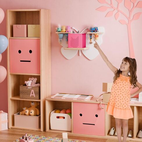 Butterfly Tonie Shelf for Tonie and Tonie Box - White Magnetic Tonie Wooden Floating Shelf for Tonie Storage, Cute Tonie Wall Shelf for 8-12 Tonie Figures,Tonie Box Shelf Wall Mounted for Kids in Saudi Arabia