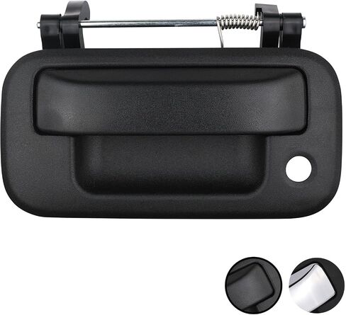 TQPONLY Tailgate Handle with Keyhole,Compatible with Ford F150 F250 F350 F450 F550 Super Duty Explorer Sport Trac/Lincoln Mark LT Pickup Rear Door Latch Handle (Chrome Lever&Texture Bezel) in Saudi Arabia