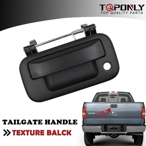 TQPONLY Tailgate Handle with Keyhole,Compatible with Ford F150 F250 F350 F450 F550 Super Duty Explorer Sport Trac/Lincoln Mark LT Pickup Rear Door Latch Handle (Chrome Lever&Texture Bezel) in Saudi Arabia