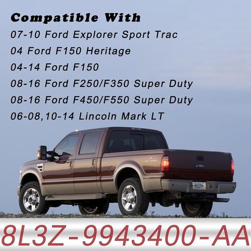 TQPONLY Tailgate Handle with Keyhole,Compatible with Ford F150 F250 F350 F450 F550 Super Duty Explorer Sport Trac/Lincoln Mark LT Pickup Rear Door Latch Handle (Chrome Lever&Texture Bezel) in Saudi Arabia
