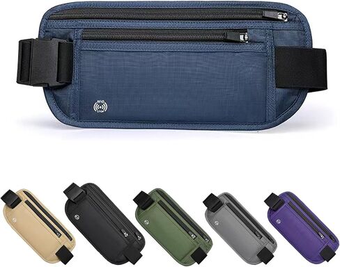 Gray Hidden Money Belt for Travel for Men, Waist Wallet Anti Theft, RFID Passport Holder For Travel Men Or Women, Money Pouch, RFID Passport Holder in Saudi Arabia